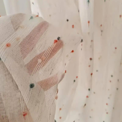 Sheer Curtain Rainbow Tulle Semi-Sheer Easy Install Cheerful Design 2