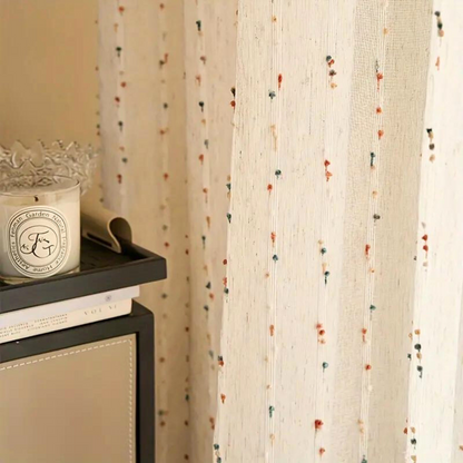 Sheer Curtain Rainbow Tulle Semi-Sheer Easy Install Cheerful Design 3