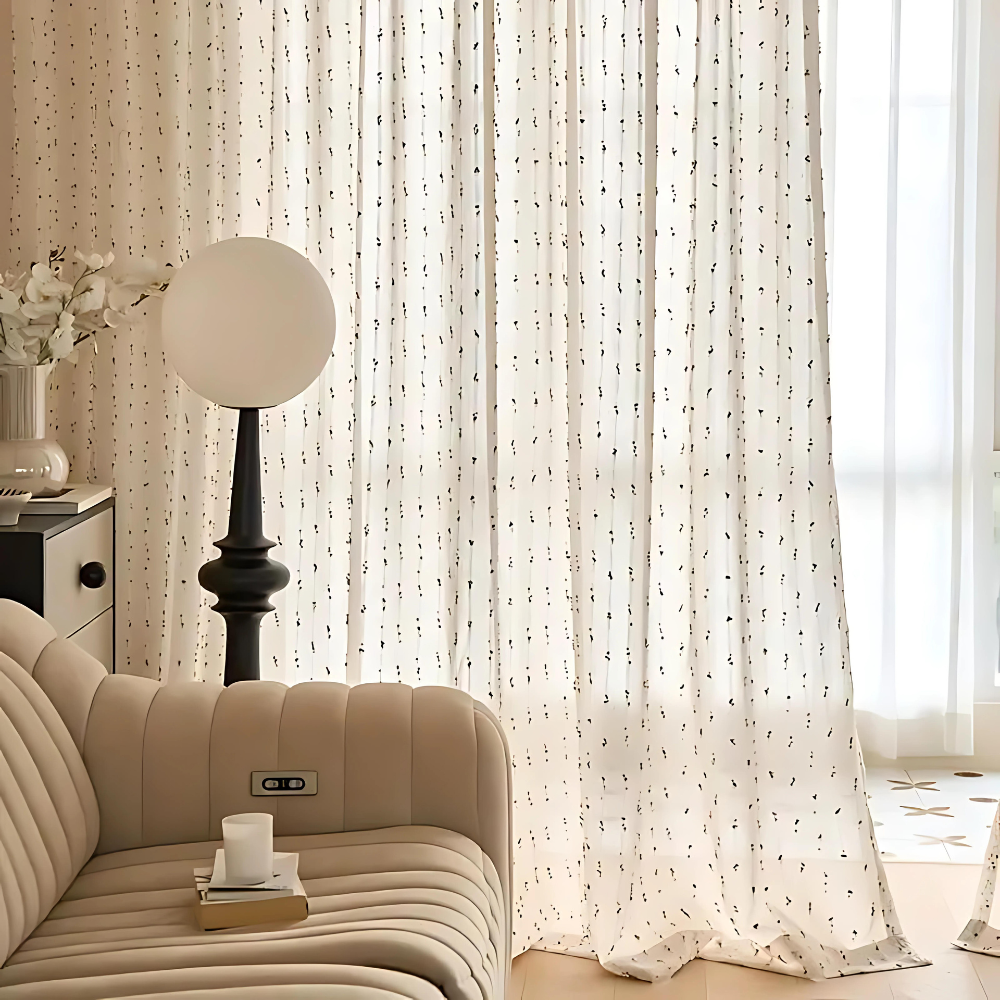 Sheer Curtain Rainbow Tulle Semi-Sheer Easy Install Cheerful Design 4