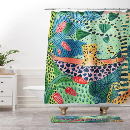 Shower Curtain 100% Polyester Vibrant Design Water-Resistant 1