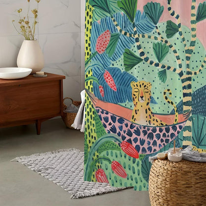 Shower Curtain 100% Polyester Vibrant Design Water-Resistant 2