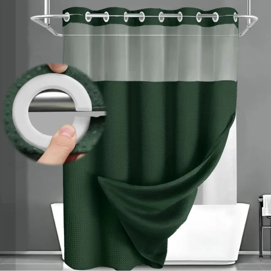Shower Curtain Double Layer Waterproof Easy Install for Modern Bathrooms 12