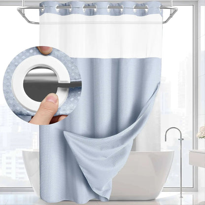 Shower Curtain Double Layer Waterproof Easy Install for Modern Bathrooms 15