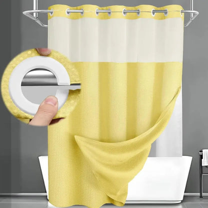 Shower Curtain Double Layer Waterproof Easy Install for Modern Bathrooms 18