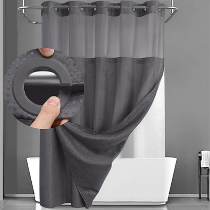 Shower Curtain Double Layer Waterproof Easy Install for Modern Bathrooms 21