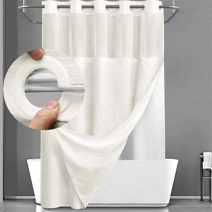 Shower Curtain Double Layer Waterproof Easy Install for Modern Bathrooms 22