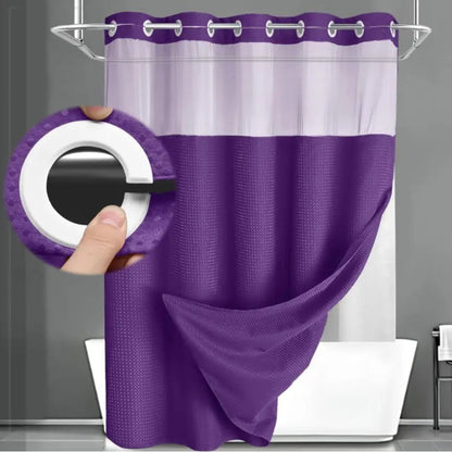 Shower Curtain Double Layer Waterproof Easy Install for Modern Bathrooms 23