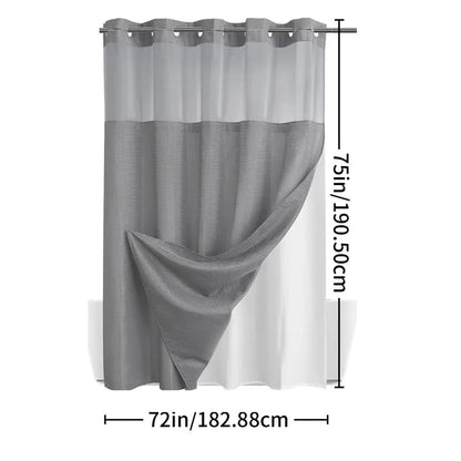 Shower Curtain Double Layer Waterproof Easy Install for Modern Bathrooms 3
