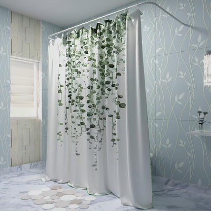 Shower Curtain Leaf Drop Vine Design Easy Care Mould-Resistant 4