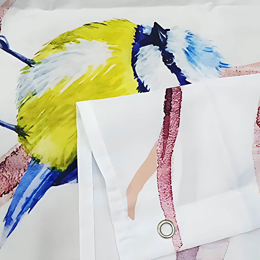 Shower Curtain Waterproof Microfiber Bird and Tree Branches Design 3