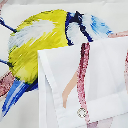 Shower Curtain Waterproof Microfiber Bird and Tree Branches Design 3