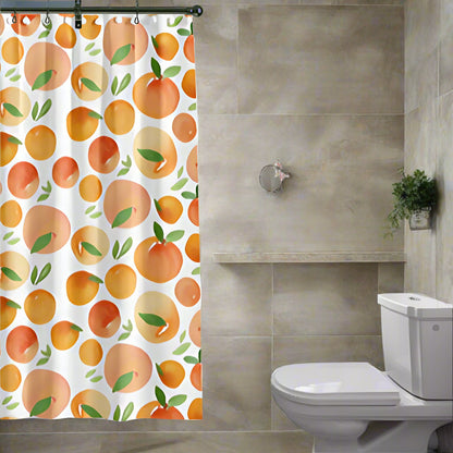Shower Curtains Waterproof Orange Design Machine Washable for Bathrooms 2