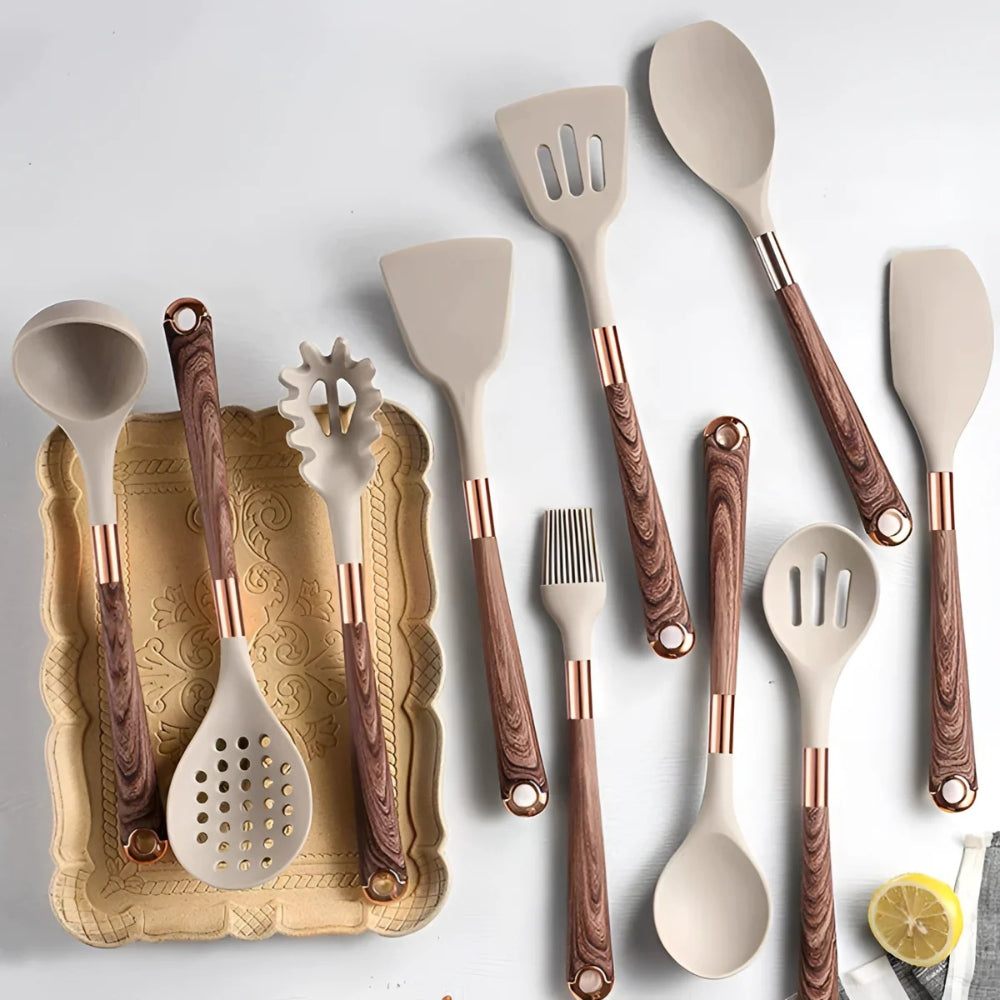 Silicone Cooking Utensils Set 10 Pieces Heat Resistant Durable 7