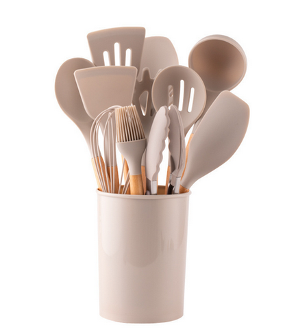 Silicone Cooking Utensils Set 12-Piece Heat Resistant Eco-Friendly 0