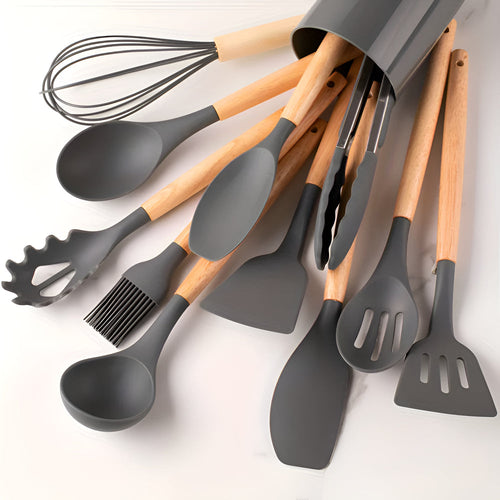 Silicone Cooking Utensils Set 12-Piece Heat Resistant Eco-Friendly 1
