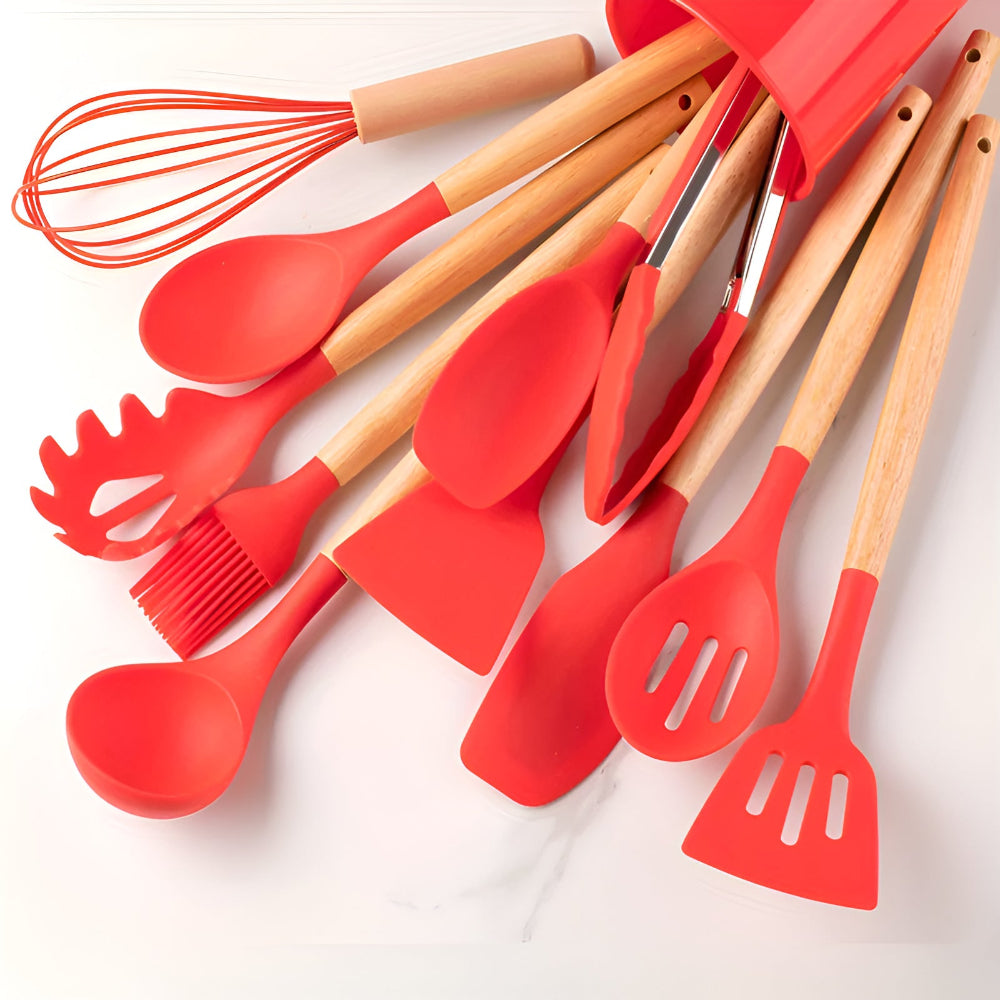 Silicone Cooking Utensils Set 12-Piece Heat Resistant Eco-Friendly 5