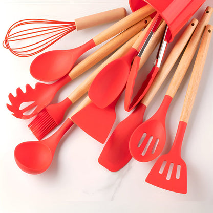 Silicone Cooking Utensils Set 12-Piece Heat Resistant Eco-Friendly 5
