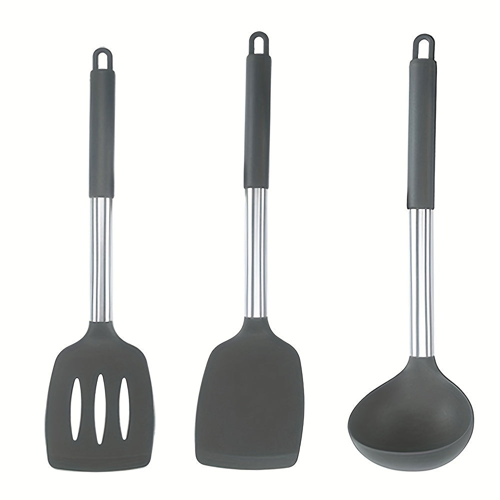 Silicone Kitchen Utensil Set 3-Piece Heat Resistant Easy Clean 6