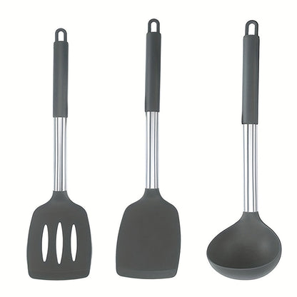 Silicone Kitchen Utensil Set 3-Piece Heat Resistant Easy Clean 6
