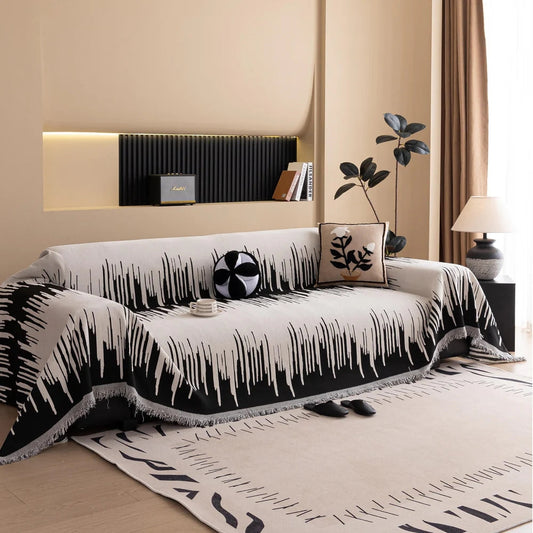 Sofa Cover Chenille Brushstroke Pattern Soft Pet-Friendly Protection 0