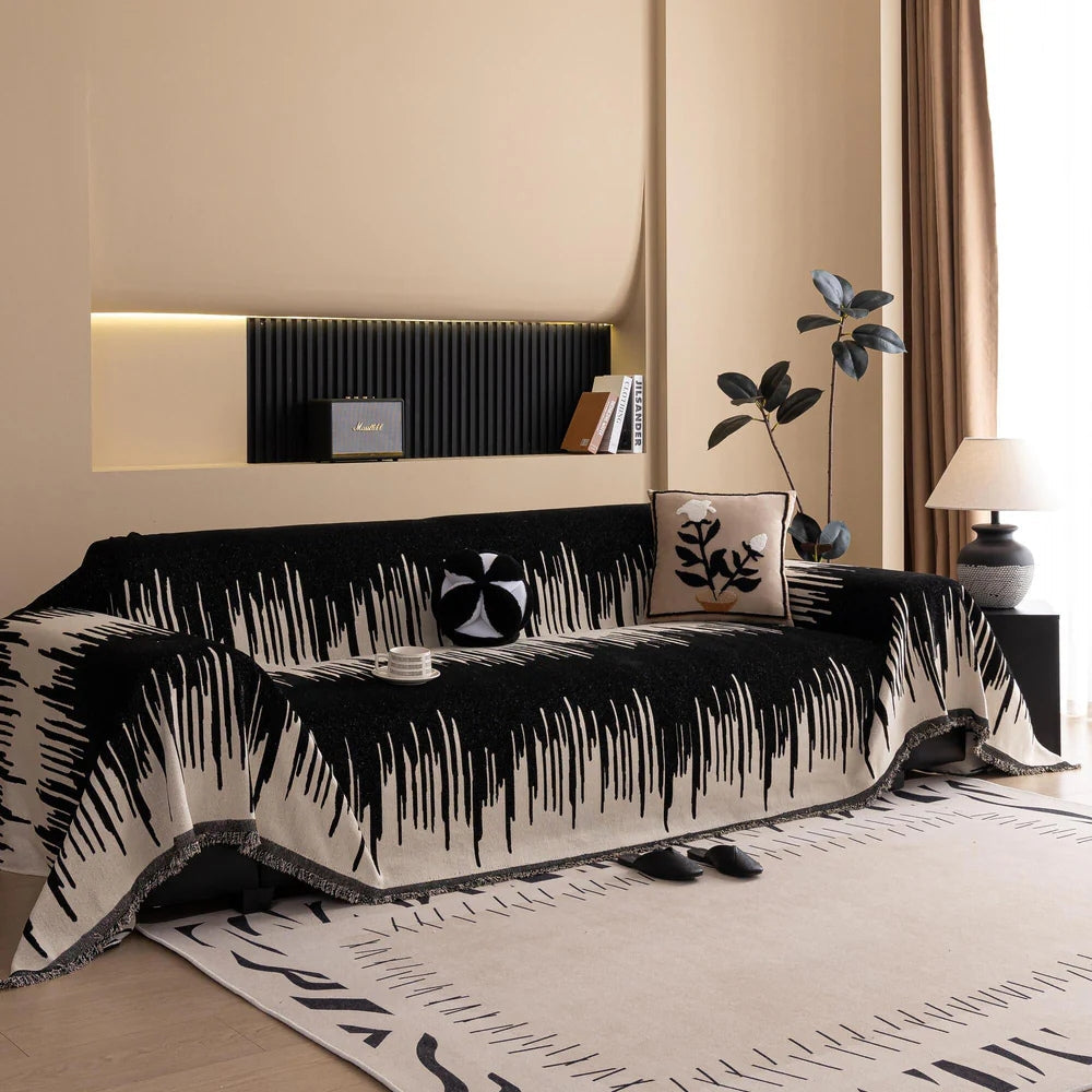 Sofa Cover Chenille Brushstroke Pattern Soft Pet-Friendly Protection 1