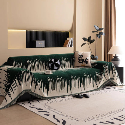 Sofa Cover Chenille Brushstroke Pattern Soft Pet-Friendly Protection 2