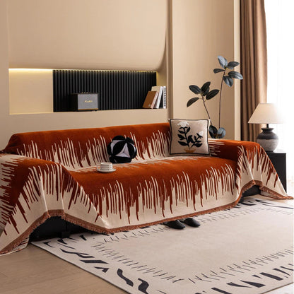 Sofa Cover Chenille Brushstroke Pattern Soft Pet-Friendly Protection 3