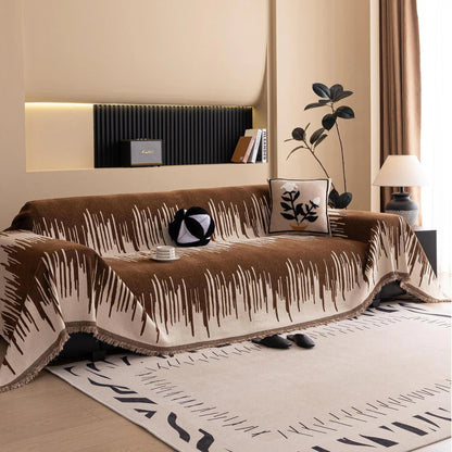 Sofa Cover Chenille Brushstroke Pattern Soft Pet-Friendly Protection 5