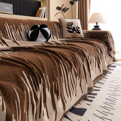 Sofa Cover Chenille Brushstroke Pattern Soft Pet-Friendly Protection 7
