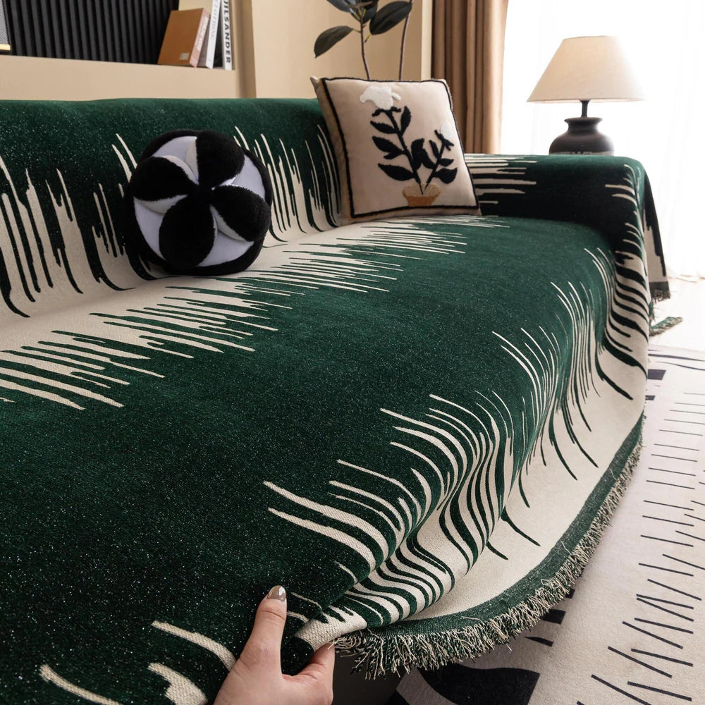 Sofa Cover Chenille Brushstroke Pattern Soft Pet-Friendly Protection 8