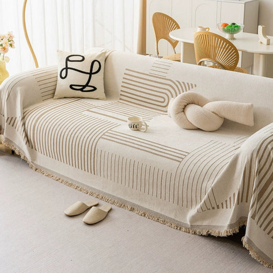 Sofa Cover Chenille Thick Fabric Cozy Snowflake Design Machine Washable 0