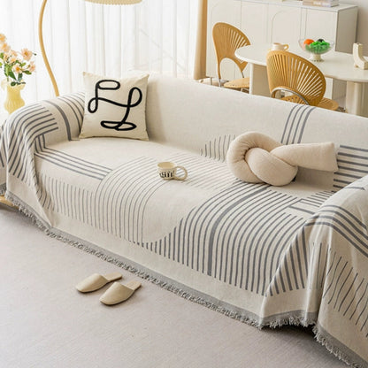 Sofa Cover Chenille Thick Fabric Cozy Snowflake Design Machine Washable 1