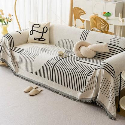 Sofa Cover Chenille Thick Fabric Cozy Snowflake Design Machine Washable 2