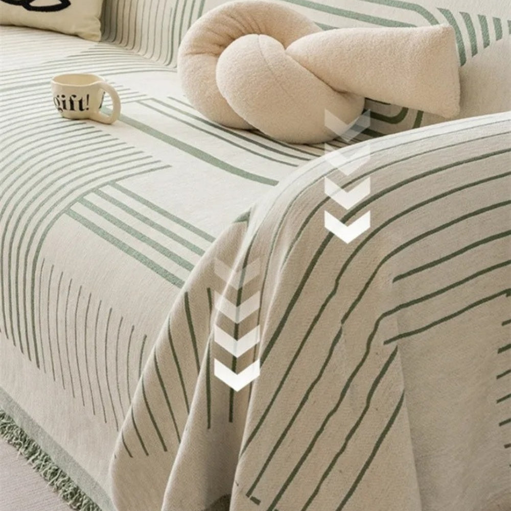 Sofa Cover Chenille Thick Fabric Cozy Snowflake Design Machine Washable 8