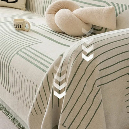 Sofa Cover Chenille Thick Fabric Cozy Snowflake Design Machine Washable 8