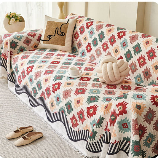 Sofa Cover Durable Microfiber Geometric Design for Cozy Decor 0