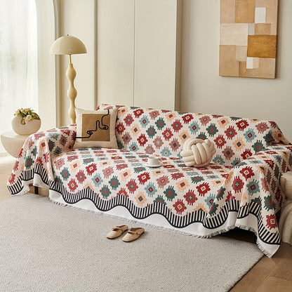 Sofa Cover Durable Microfiber Geometric Design for Cozy Decor 1