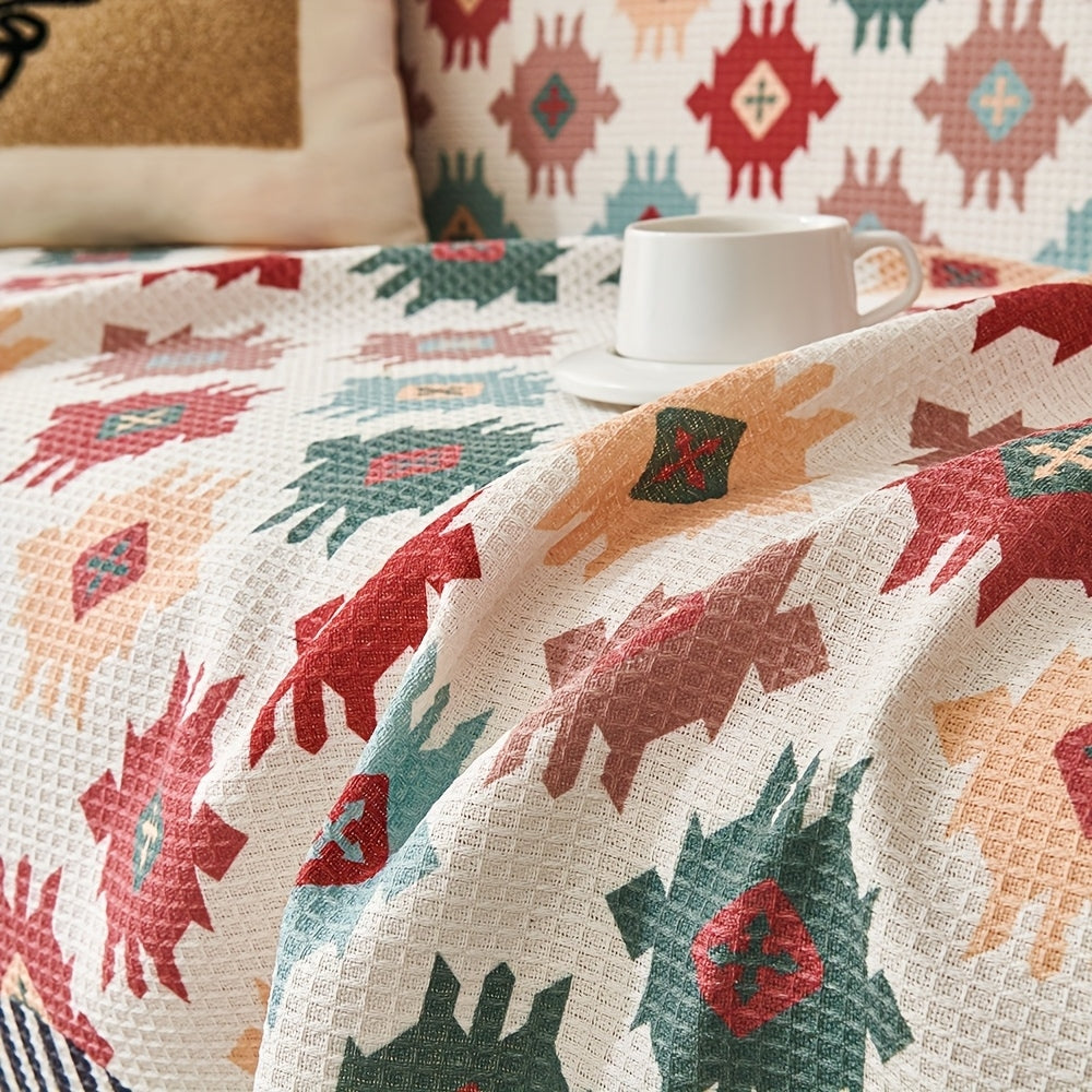 Sofa Cover Durable Microfiber Geometric Design for Cozy Decor 5