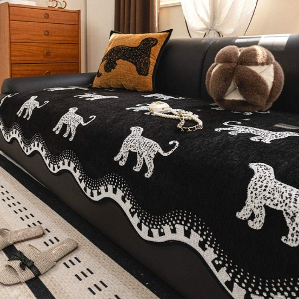 Sofa Cover Microfiber Blend Non-Slip Wavy Pattern for Comfort 2