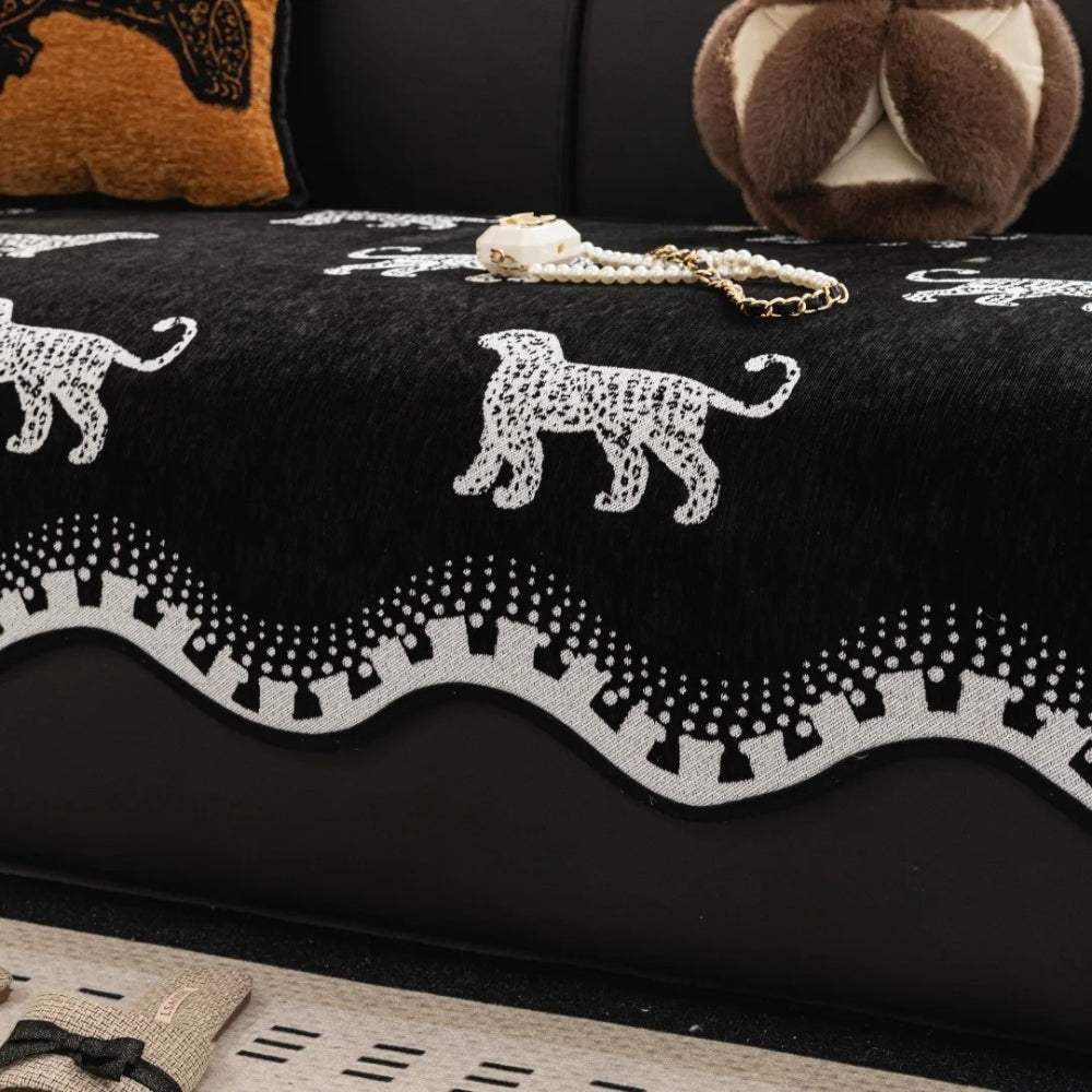 Sofa Cover Microfiber Blend Non-Slip Wavy Pattern for Comfort 7