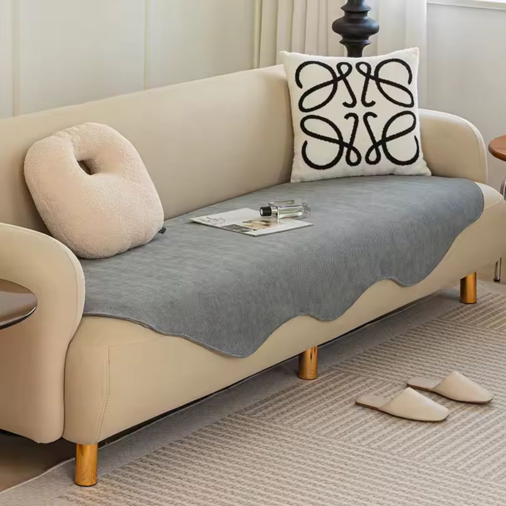 Sofa Cover Plush Microfiber Non-Slip All-Season Comfort 2