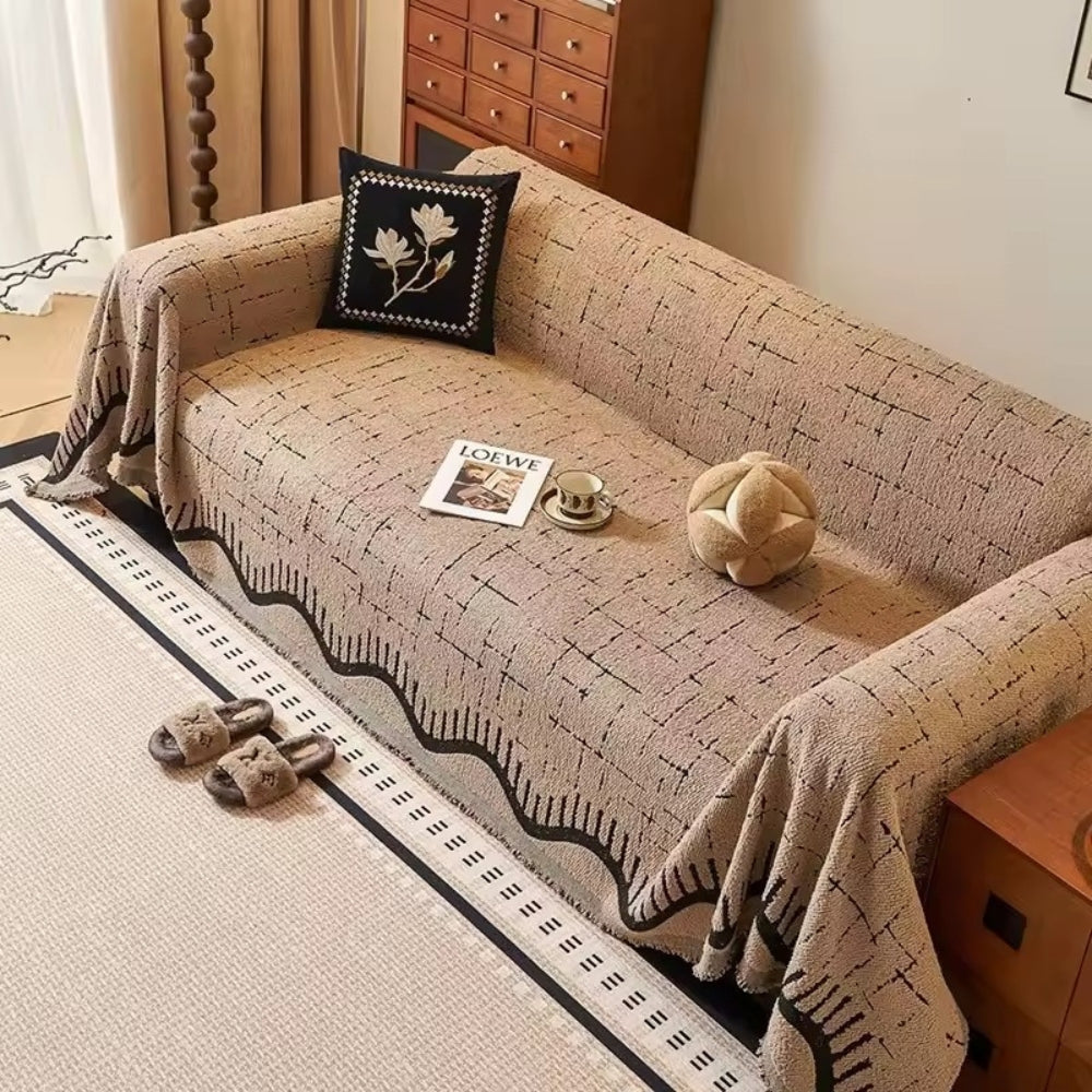 Sofa Cover Soft Microfiber Durable Fringe Elegant Style 0