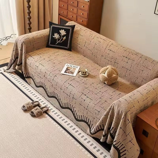 Sofa Cover Soft Microfiber Durable Fringe Elegant Style 0