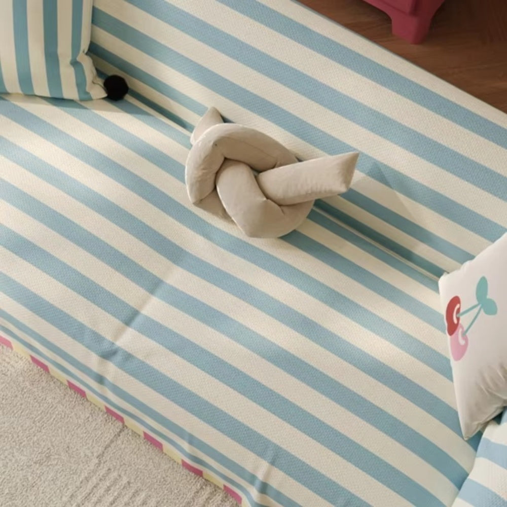 Sofa Cover Soft Microfiber Pastel Striped Design Easy Care 5