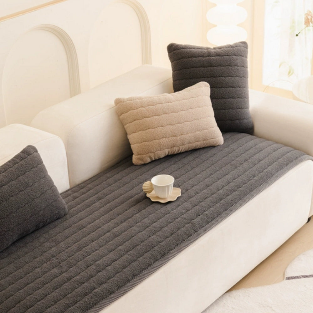 Sofa Cover Thick Soft Microfiber Pet-Friendly Non-Slip Protection 2