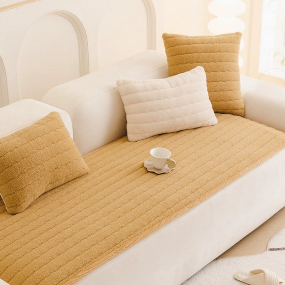 Sofa Cover Thick Soft Microfiber Pet-Friendly Non-Slip Protection 4