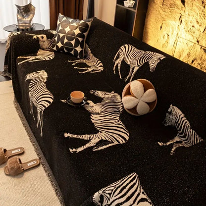 Sofa Cover Zebra Print Soft Microfiber Protection for Home Decor 0