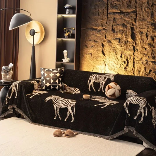 Sofa Cover Zebra Print Soft Microfiber Protection for Home Decor 1