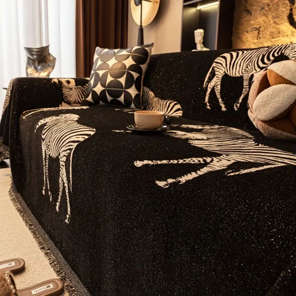 Sofa Cover Zebra Print Soft Microfiber Protection for Home Decor 2