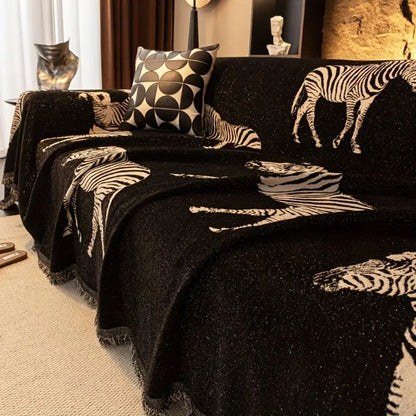 Sofa Cover Zebra Print Soft Microfiber Protection for Home Decor 4